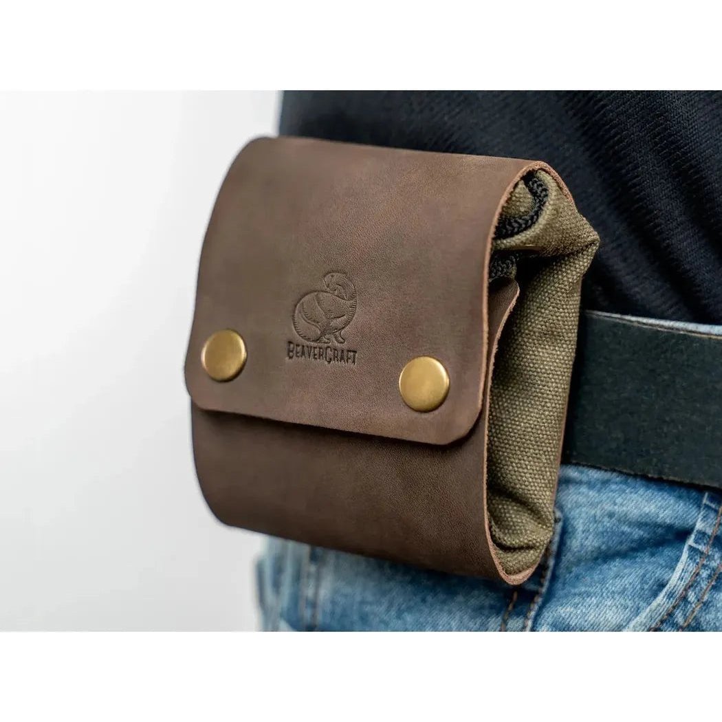 Beavercraft Leather & Canvas Bushcraft Foraging Belt Bag Pouch for Camping-Camping - Accessories-Appalachian Outfitters