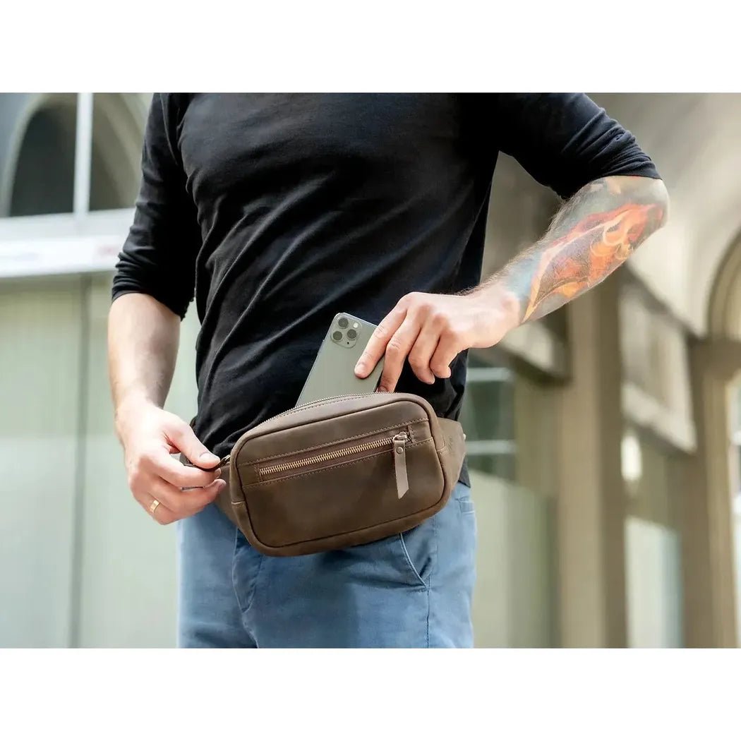Beavercraft Quest - Leather Waist Bag Fanny Pack Bum Bag for Men and Women-Accessories - Bags-Appalachian Outfitters