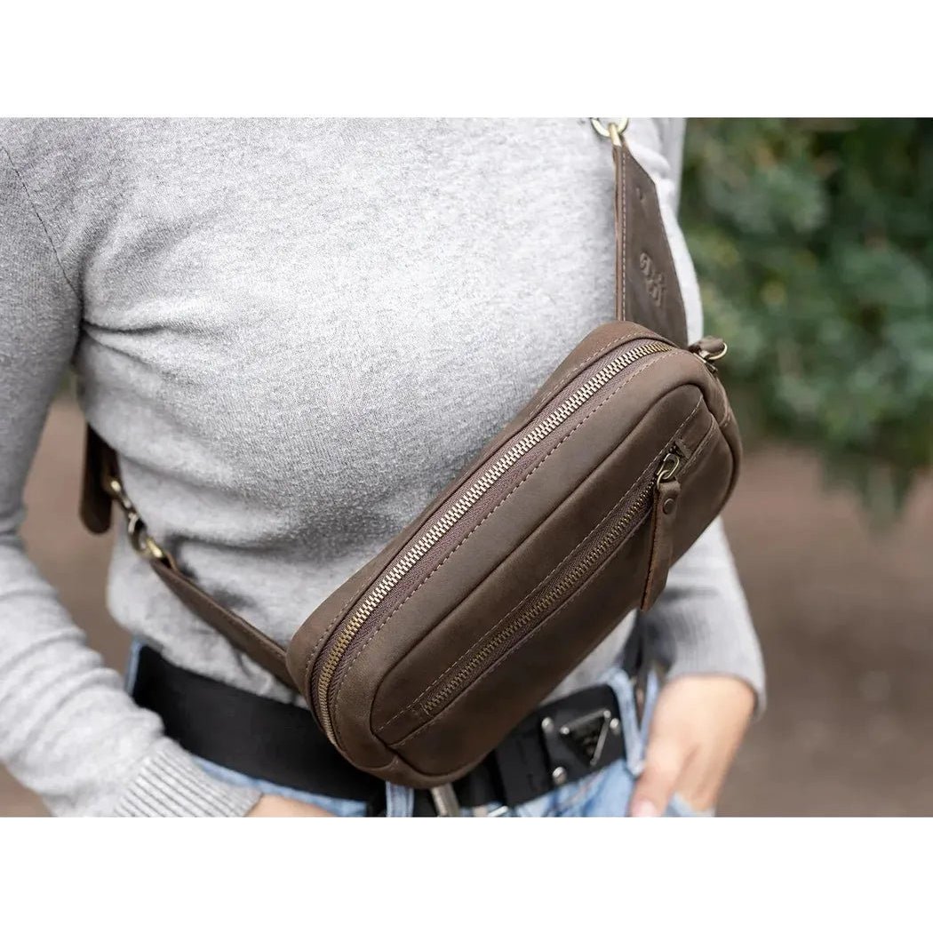 Beavercraft Quest - Leather Waist Bag Fanny Pack Bum Bag for Men and Women-Accessories - Bags-Appalachian Outfitters