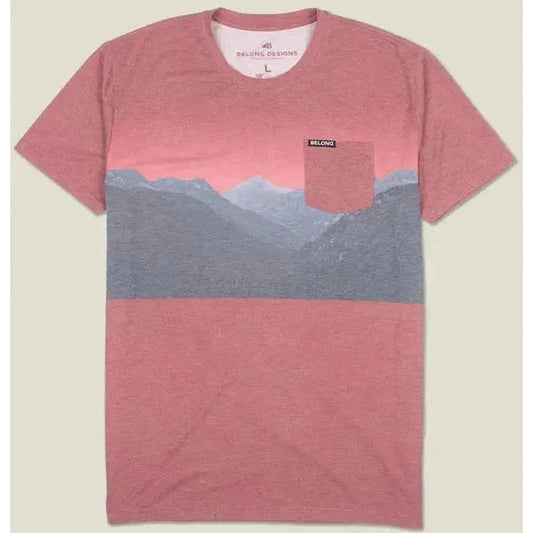 Belong Designs Men's Graphic Traverse Tek Tee-Men's - Clothing - Tops-Grandview Red-M-Appalachian Outfitters