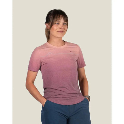 Belong Designs Women's Graphic Traverse Tek Tee-Women's - Clothing - Tops-Lone Peak Red-S-Appalachian Outfitters