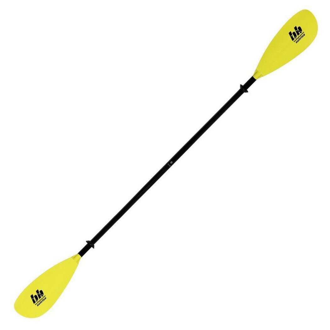 A yellow Bending Branches Sunrise Glass paddle shown from a side angle against a white background.