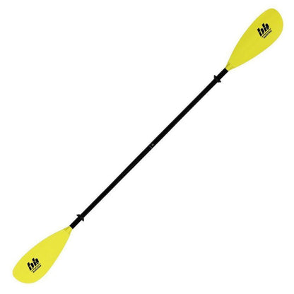 A yellow Bending Branches Sunrise Glass paddle shown from a side angle against a white background.