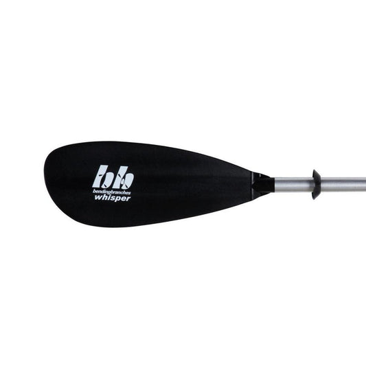 A black Bending Branches Whisper AS paddle shown from a side angle against a white background.