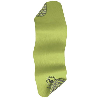 A side view of the Big Agnes TwisterCane Bio Foam sleeping pad in Regular color showing the textured surface and patterned edges against a white background.