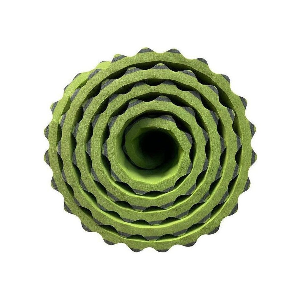 A top-down view of the Big Agnes TwisterCane Bio Foam sleeping pad in Regular color, showing its layered, textured design against a white background.