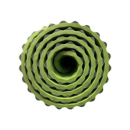A top-down view of the Big Agnes TwisterCane Bio Foam sleeping pad in Regular color, showing its layered, textured design against a white background.