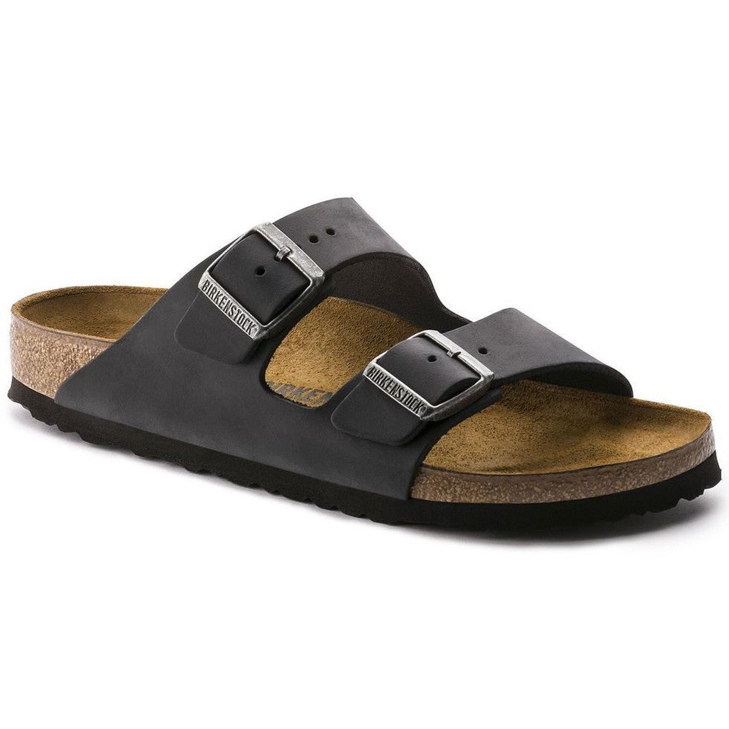Birkenstock Arizona Oiled Leather Tobacco-Women's - Footwear - Sandals-Black-Narrow-38-Appalachian Outfitters