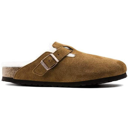 Birkenstock Boston Shearling Suede Leather-Women's - Footwear - Sandals-Appalachian Outfitters