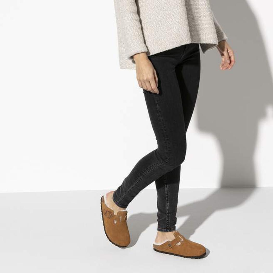 Birkenstock Boston Shearling Suede Leather-Women's - Footwear - Sandals-Appalachian Outfitters