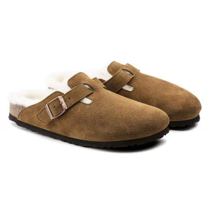 Birkenstock Boston Shearling Suede Leather-Women's - Footwear - Sandals-Appalachian Outfitters
