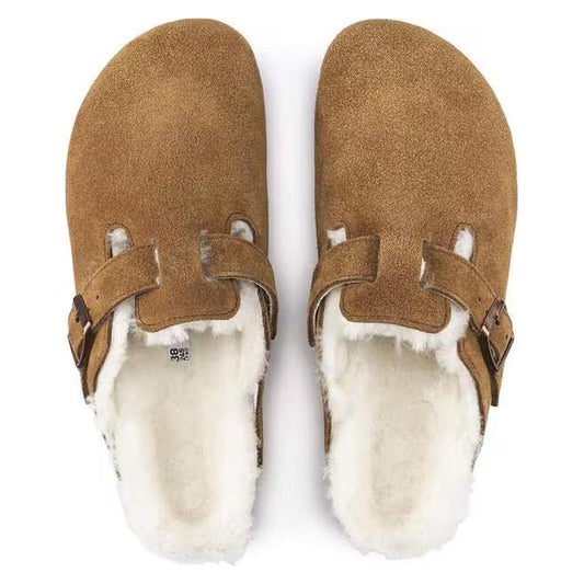Birkenstock Boston Shearling Suede Leather-Women's - Footwear - Sandals-Appalachian Outfitters