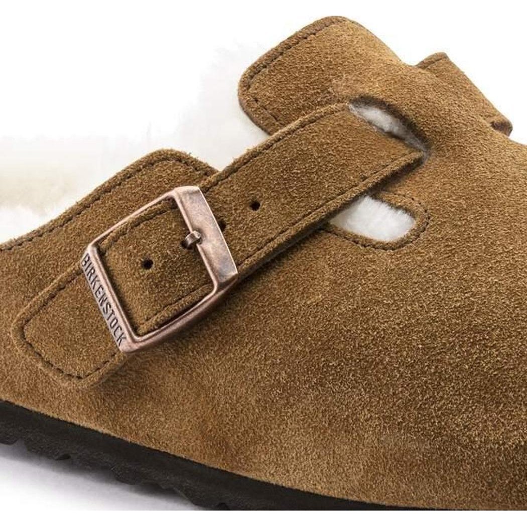 Birkenstock Boston Shearling Suede Leather-Women's - Footwear - Sandals-Appalachian Outfitters