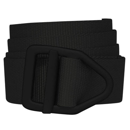 A black Bison Last Chance Light Duty Belt with Black Buckle shown from the front against a white background.