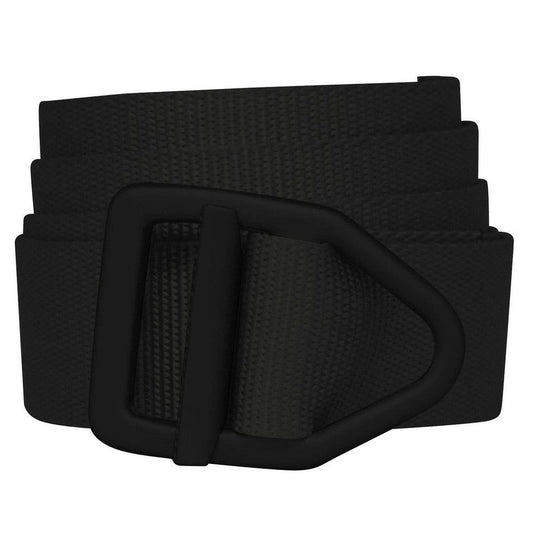 A black Bison Last Chance Light Duty Belt with Black Buckle shown from the front against a white background.