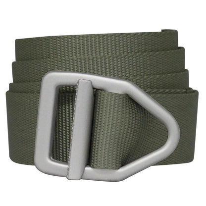 A black Bison Last Chance Light Duty Belt with Gunmetal Buckle shown from the front against a white background.