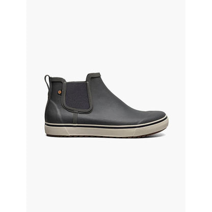 Side view of the Bogs Footwear Men's Kicker Rain Chelsea II in Gray with a white background.