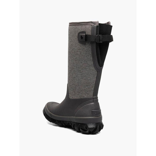 Back view of the Bogs Footwear Women's Whiteout Adjustable Calf - Heather boot showing the adjustable strap and rugged sole against a white background.