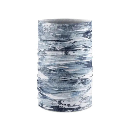 A front view of the Buff CoolNet UV Insect Shield - Lazs grey bandana against a white background.
