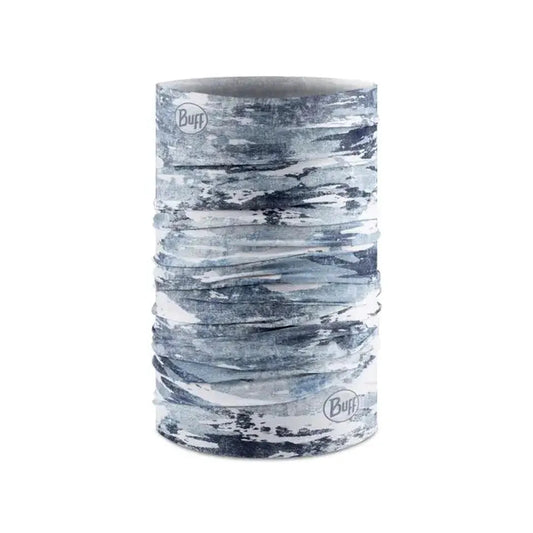A front view of the Buff CoolNet UV Insect Shield - Lazs grey bandana against a white background.
