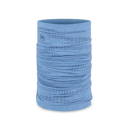 A side view of the Buff Dryflx Solid in Light Grey showing the textured fabric against a white background.