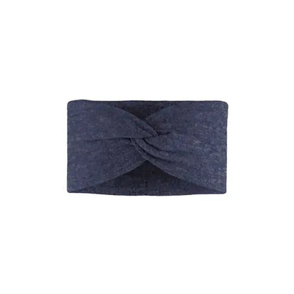 A front view of the Buff Merino Fleece Headband Vente Prive in Black against a white background.