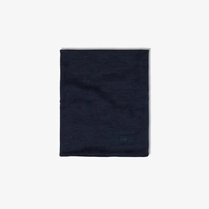 A flat lay of the Indigo Buff Merino Heavyweight Neck Warmer Solid Colors against a white background.