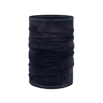 A navy Buff Merino Lightweight Natural Tye Dye bandana shown from the front against a white background.