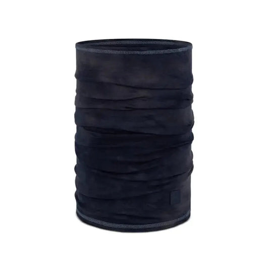 A navy Buff Merino Lightweight Natural Tye Dye bandana shown from the front against a white background.