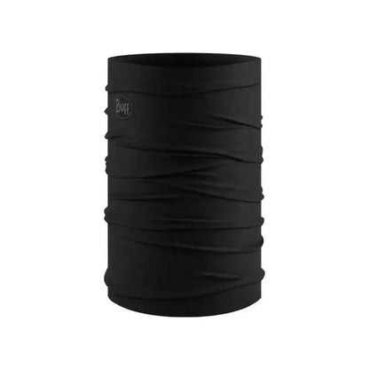 A black Buff Original EcoStretch - Solid bandana shown from the front against a white background.