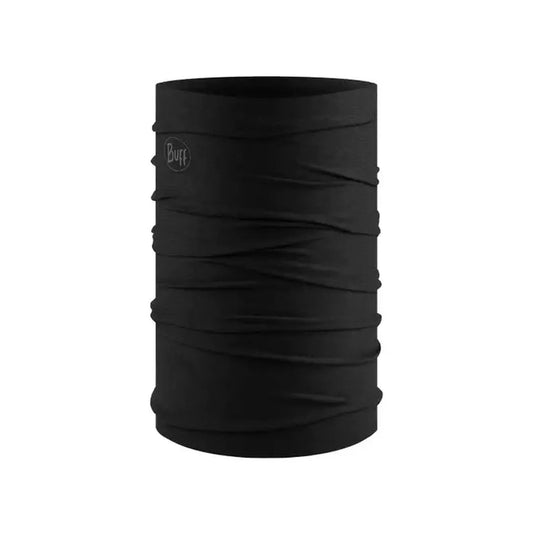 A black Buff Original EcoStretch - Solid bandana shown from the front against a white background.