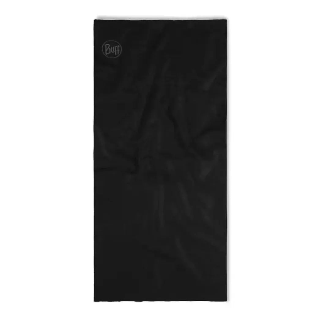 A black Buff Original EcoStretch - Solid bandana laid flat against a white background.