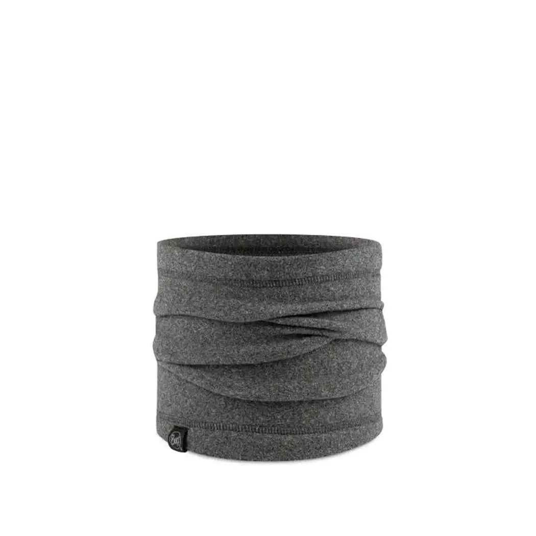 A charcoal heather Buff Polar Neckwarmer shown from the front against a white background.