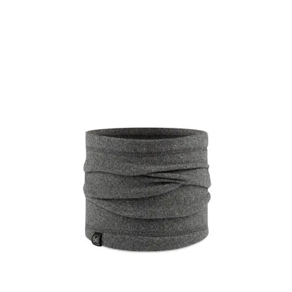A charcoal heather Buff Polar Neckwarmer shown from the front against a white background.