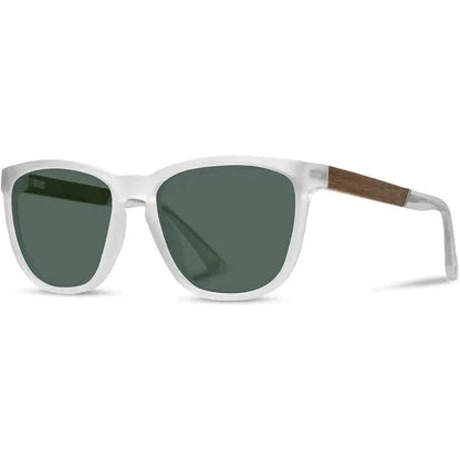 Camp Eyewear Arrowcrest-Accessories - Eyewear - Sunglasses-Matte Crystal // Walnut-Basic Polarized G15-Appalachian Outfitters