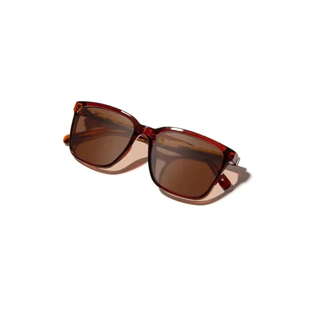 Side view of the Camp Eyewear Crag - Arches Edition sunglasses with brown lenses against a white background.