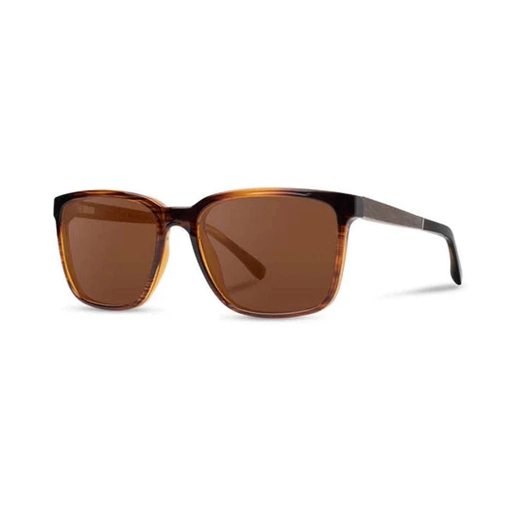 Side view of the Camp Eyewear Crag sunglasses with black frames and brown lenses against a white background.
