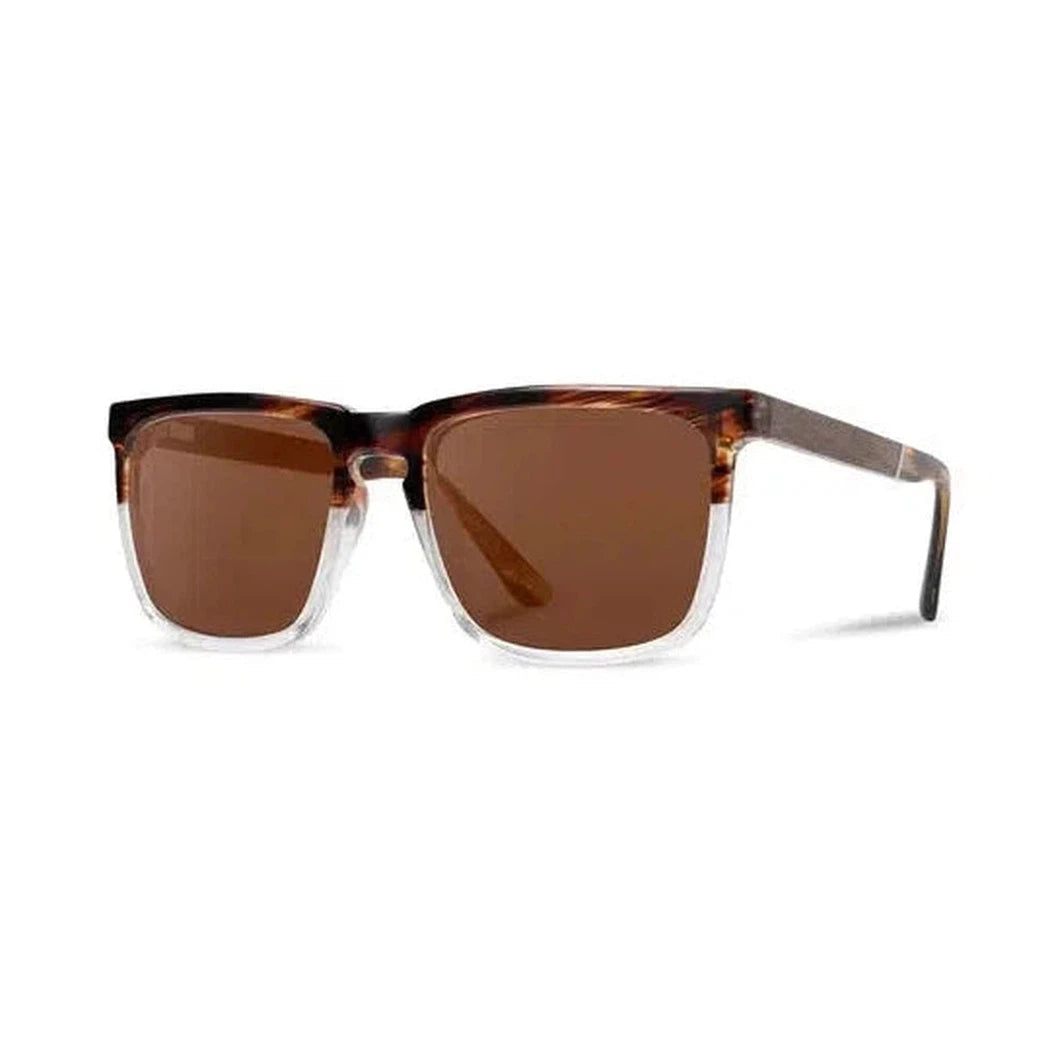 Side view of the Camp Eyewear Ridge sunglasses with black frames and brown lenses against a white background.