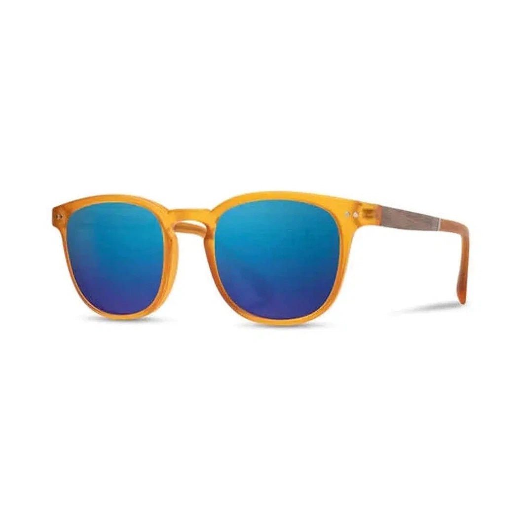Camp Eyewear Topo-Accessories - Eyewear - Sunglasses-Matte Orange // Walnut-HD Plus Polarized Blue Flash-Appalachian Outfitters