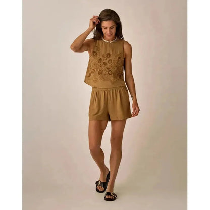 Carve Designs Women's Hellie Linen Short-Women's - Clothing - Bottoms-Appalachian Outfitters