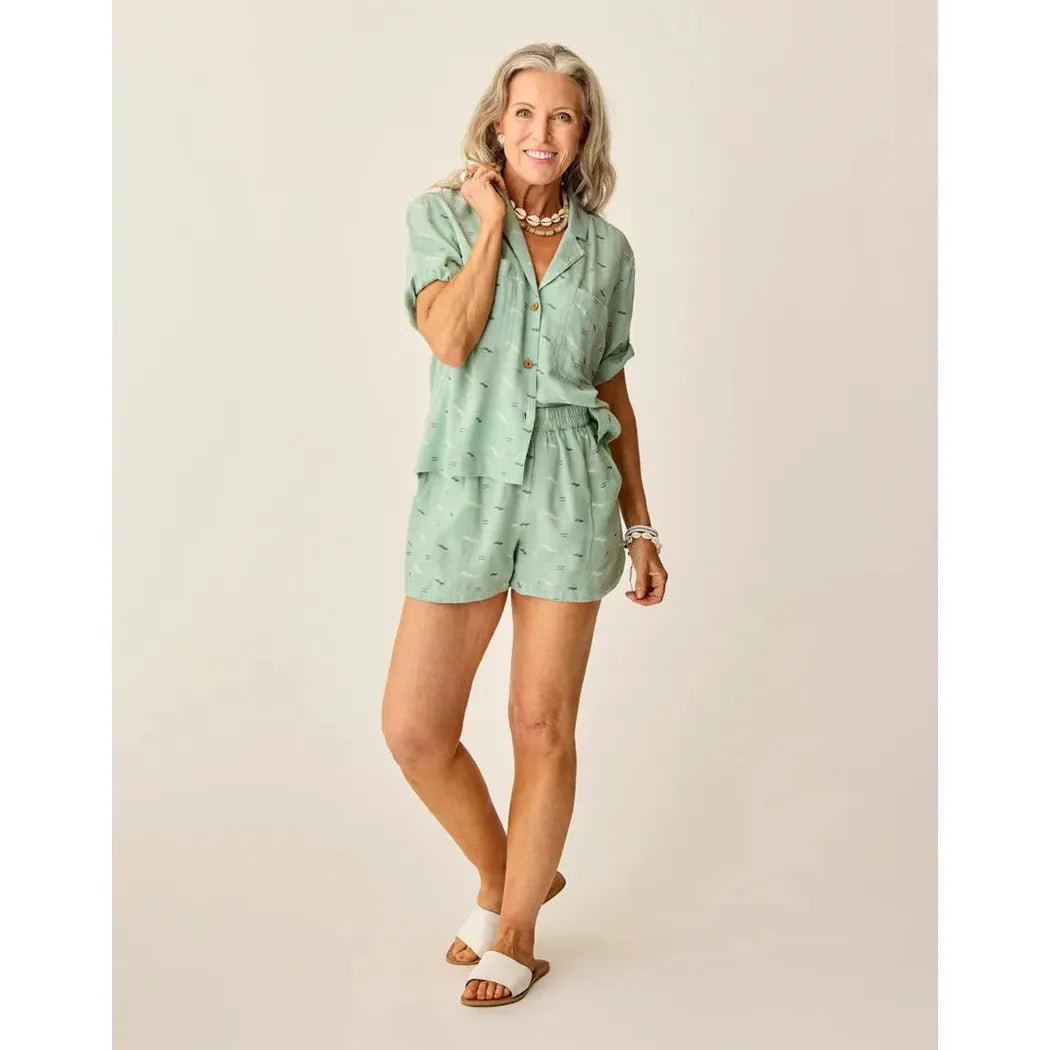 Carve Designs Women's Rhett Linen Short-Women's - Clothing - Bottoms-Haze Ikat-S-Appalachian Outfitters
