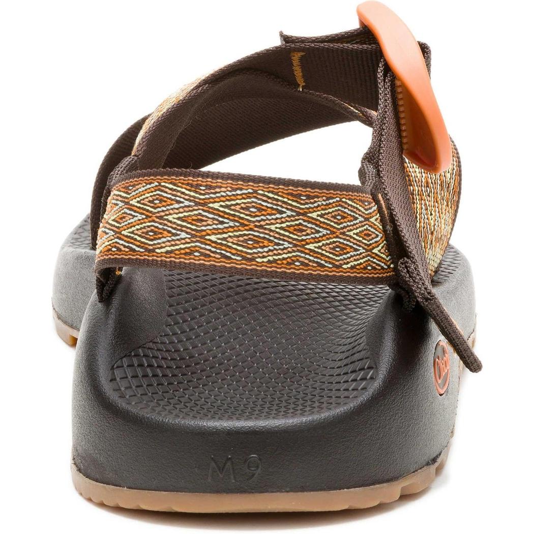 Back view of the Chaco Men's Mega Z/1 Wide-Strap Classic in Summit Coffee showing the woven strap and M9 model marking on the sole.