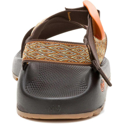 Back view of the Chaco Men's Mega Z/1 Wide-Strap Classic in Summit Coffee showing the woven strap and M9 model marking on the sole.