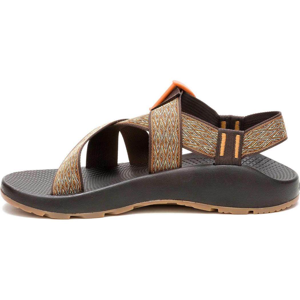 Side view of the Chaco Men's Mega Z/1 Wide-Strap Classic in Summit Coffee showing the wide straps and black outsole against a white background.