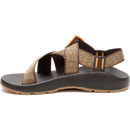 Side view of the Chaco Men's Mega Z/1 Wide-Strap Classic in Summit Coffee showing the wide straps and black outsole against a white background.
