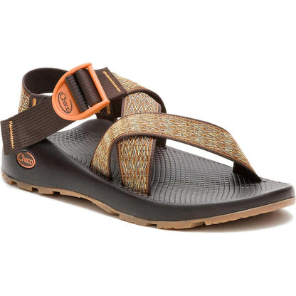 A side view of the Chaco Men's Mega Z/1 Wide-Strap Classic in Summit Coffee showing the adjustable buckle and textured outsole against a white background.