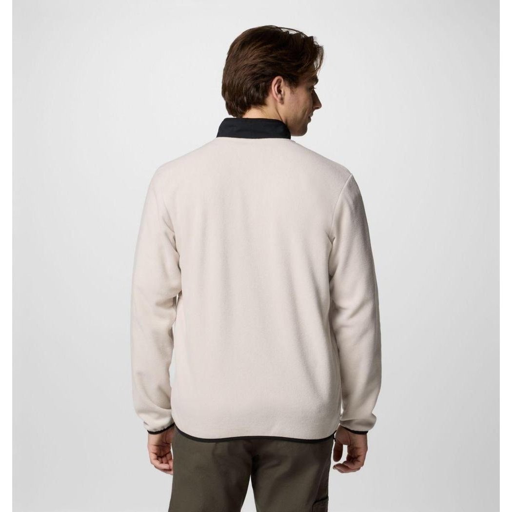 Back view of the Columbia Sportswear Men's Sequoia Grove Full Zip Fleece in Dark Stone/Black against a plain background.