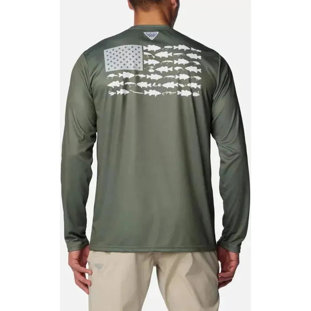 Columbia Sportswear Men's Terminal Tackle PFG Fish Flag Long Sleeve-Men's - Clothing - Tops-Cypress-M-Appalachian Outfitters