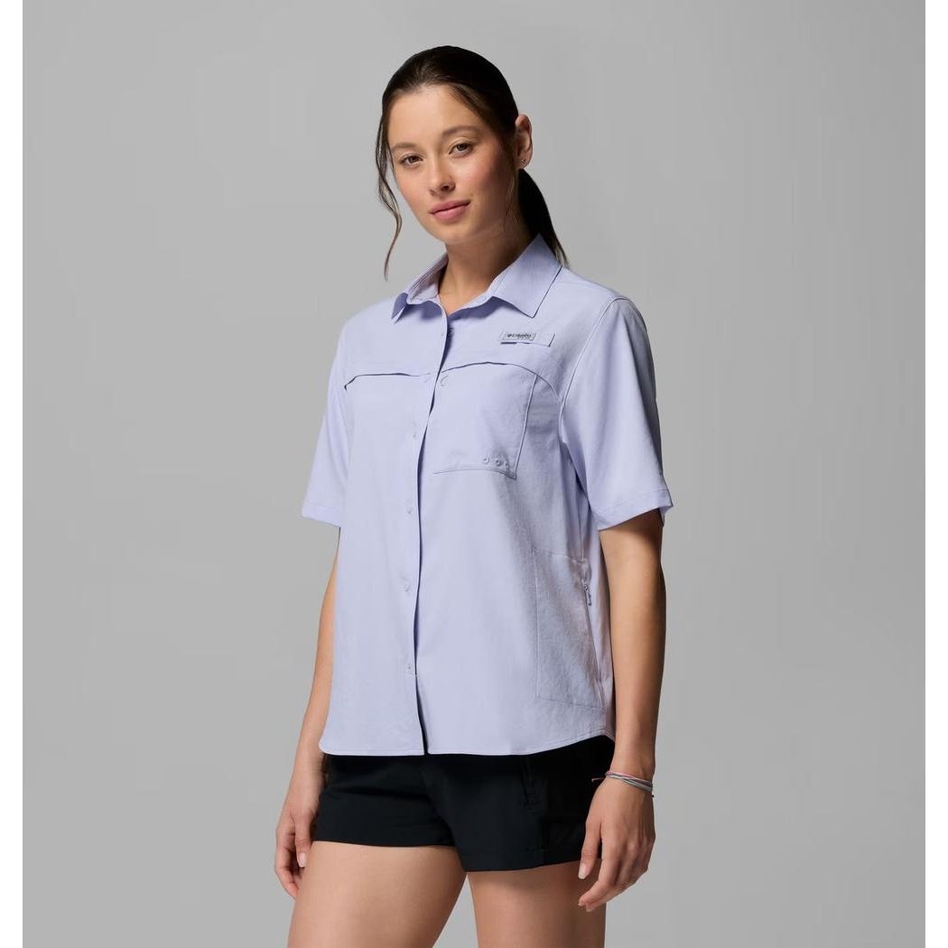 Columbia Sportswear Women's PFG Castback Woven Short Sleeve-Women's - Clothing - Tops-Twilight-S-Appalachian Outfitters