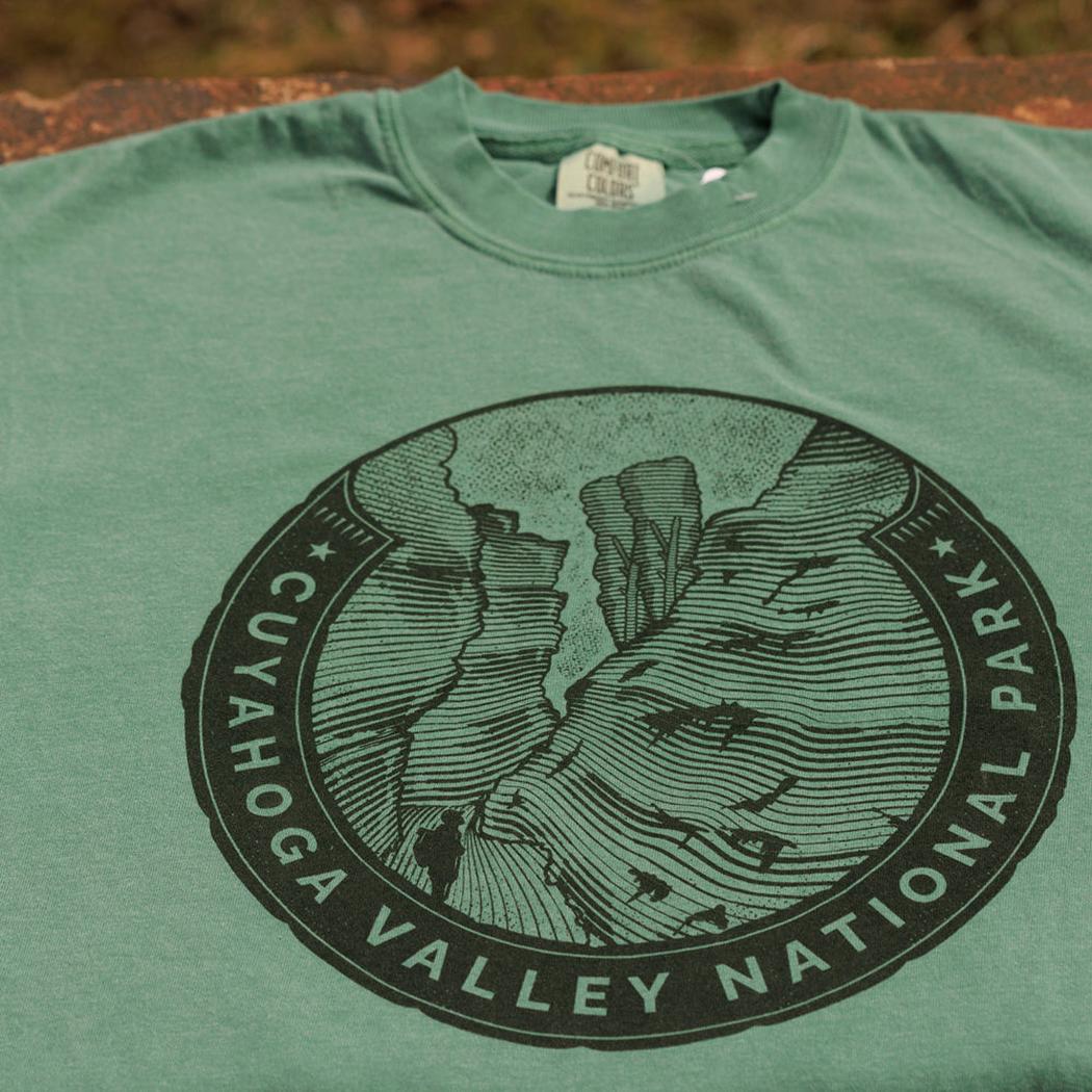 Conservancy for CVNP Ledges T-Shirt-Unisex - Clothing - Tops-Green-S-Appalachian Outfitters
